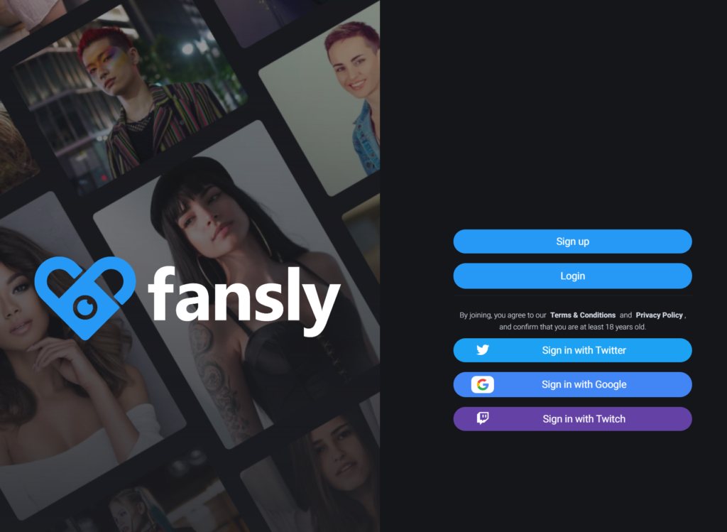 Die Titelseite der Fansly OnlyFans Alternative-Site