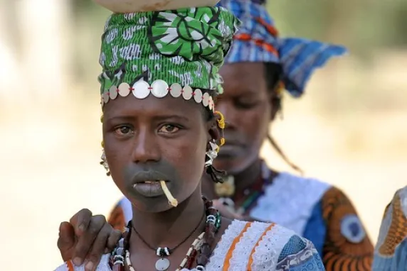 African Body Modification Gum Blackening young man